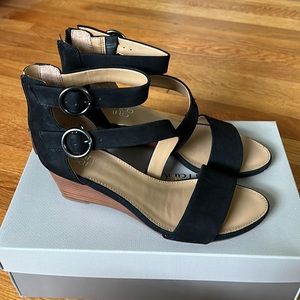 Franco Sarto Derek Black Wedges Size 6.5